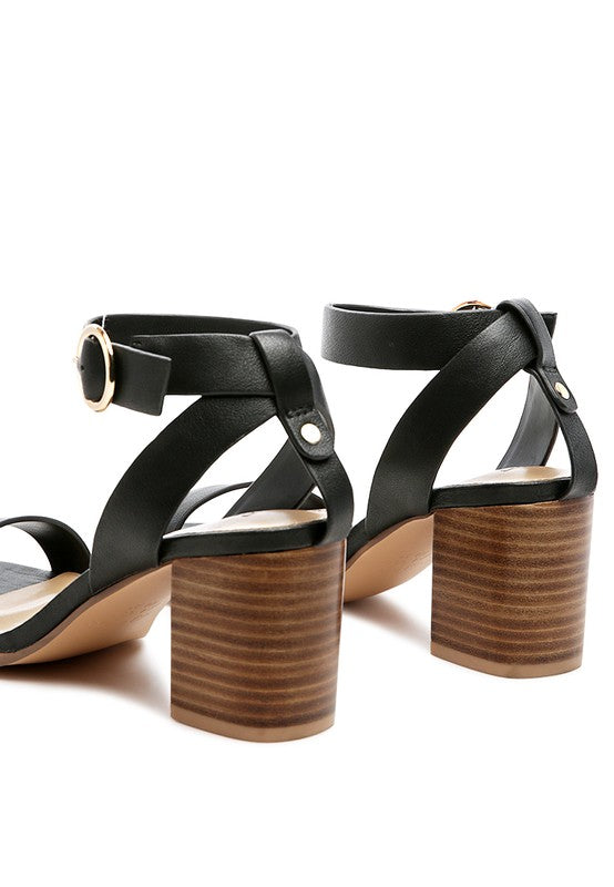 RAG&CO DOLPH STACK BLOCK HEELED SANDAL - Tigbul's Variety Fashion Shop