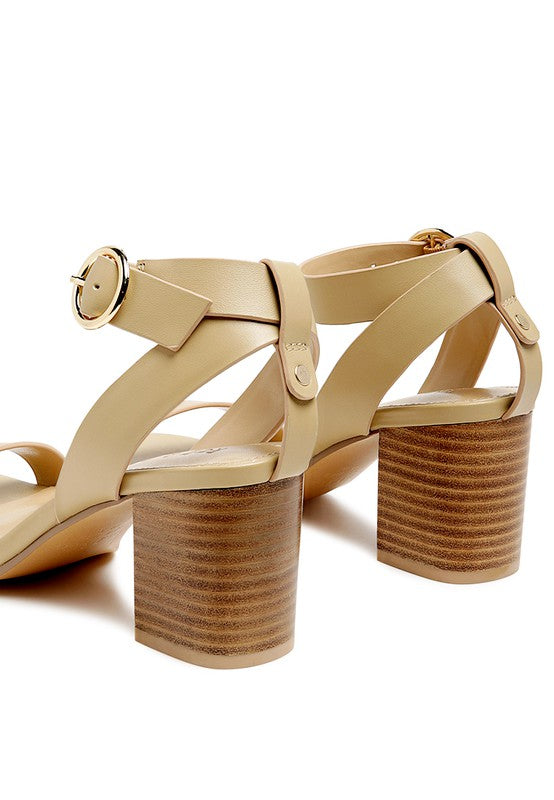 RAG&CO DOLPH STACK BLOCK HEELED SANDAL - Tigbul's Variety Fashion Shop