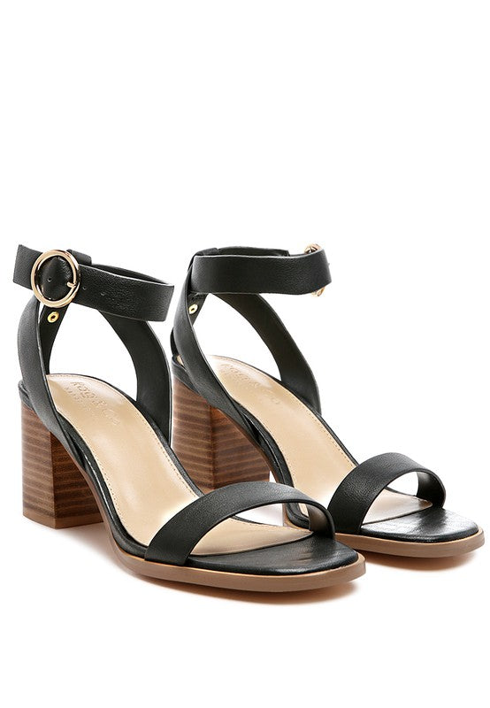 RAG&CO DOLPH STACK BLOCK HEELED SANDAL - Tigbul's Variety Fashion Shop