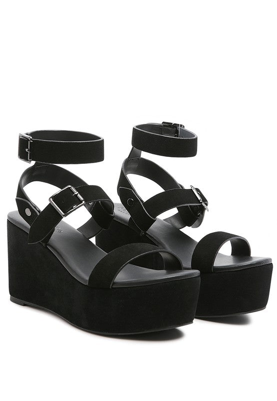 RAG&CO PORTIA LEATHER WEDGE SANDAL - Tigbul's Variety Fashion Shop