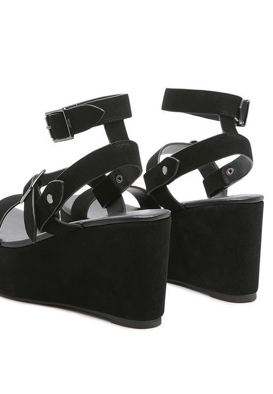 RAG&CO PORTIA LEATHER WEDGE SANDAL - Tigbul's Variety Fashion Shop