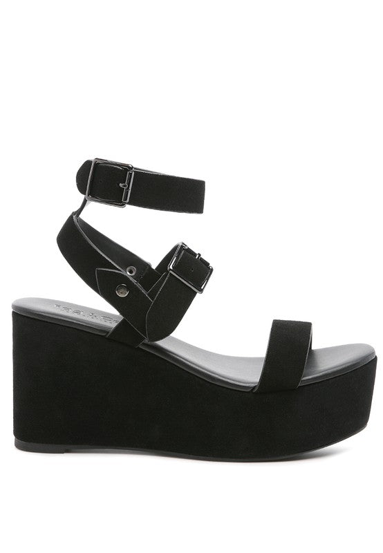 RAG&CO PORTIA LEATHER WEDGE SANDAL - Tigbul's Variety Fashion Shop