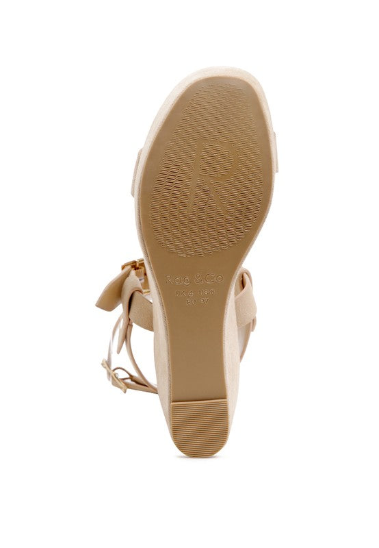RAG&CO PORTIA LEATHER WEDGE SANDAL - Tigbul's Variety Fashion Shop