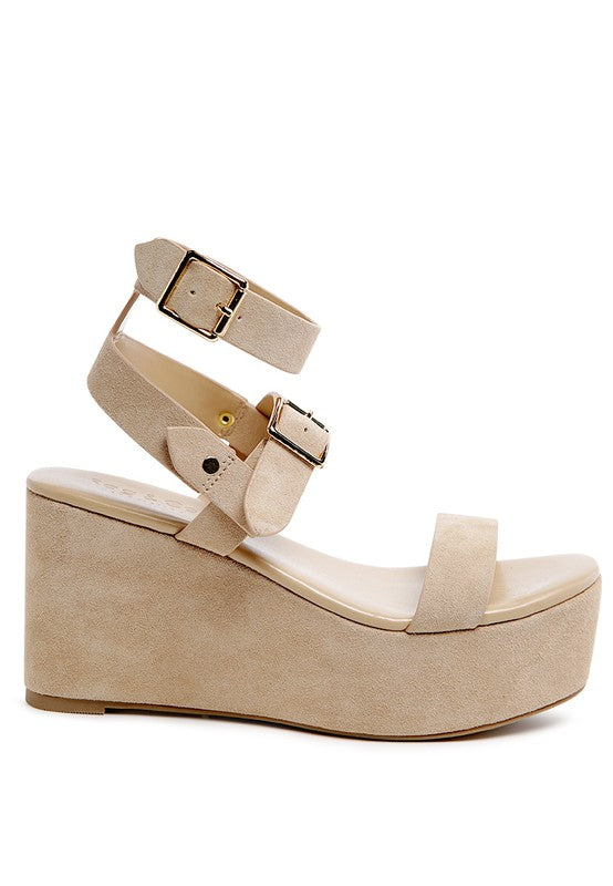 RAG&CO PORTIA LEATHER WEDGE SANDAL - Tigbul's Variety Fashion Shop