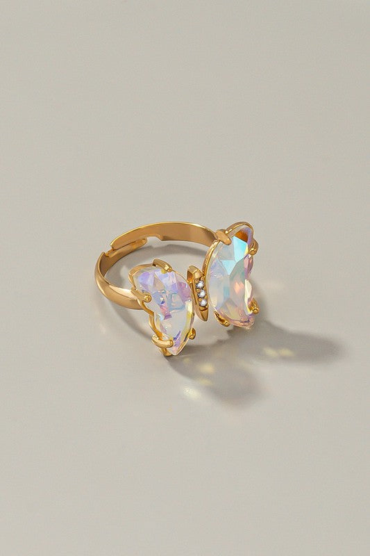 Butterfly ring with adjustable brass band - Tigbul's Variety Fashion Shop
