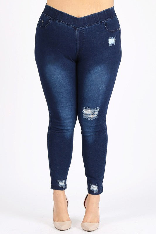 4X5X - 5X6X Plus Jeggings Denim Pants - Tigbul's Variety Fashion Shop