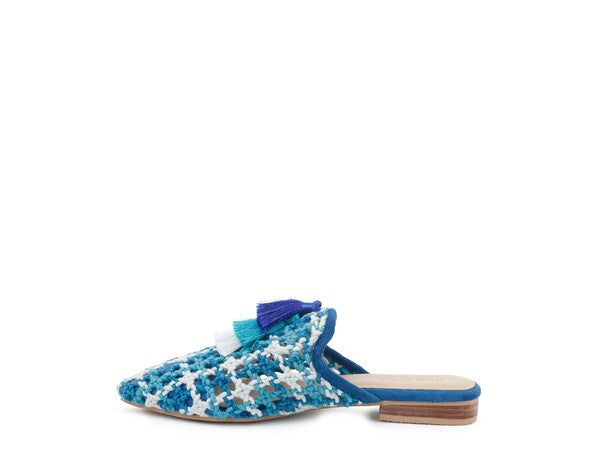 Woven Flat Mules with Tassels - Tigbul's Variety Fashion Shop