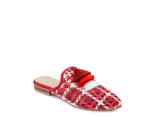 Woven Flat Mules with Tassels - Tigbul's Variety Fashion Shop