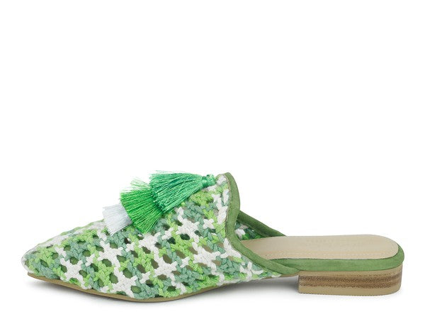 Woven Flat Mules with Tassels - Tigbul's Variety Fashion Shop