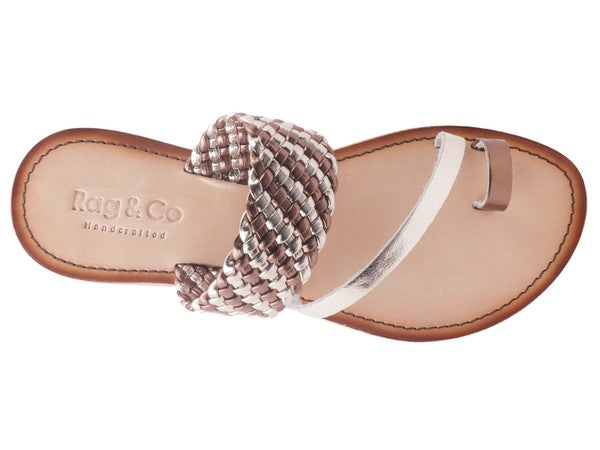 ISIDORA BRAIDED LEATHER FLAT SANDAL - Tigbul's Variety Fashion Shop