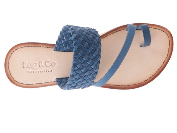 ISIDORA BRAIDED LEATHER FLAT SANDAL - Tigbul's Variety Fashion Shop
