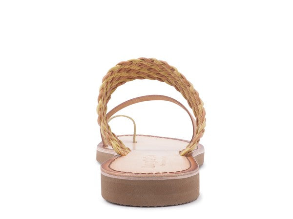 ISIDORA BRAIDED LEATHER FLAT SANDAL - Tigbul's Variety Fashion Shop