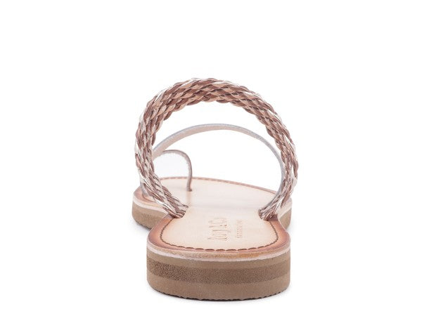 ISIDORA BRAIDED LEATHER FLAT SANDAL - Tigbul's Variety Fashion Shop