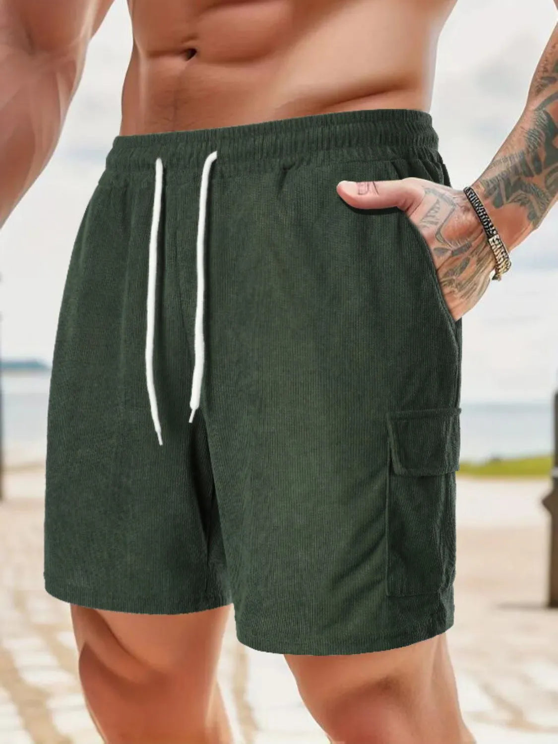 Men's Drawstring Shorts with Pockets - Tigbul's Variety Fashion Shop