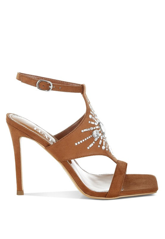 Warda Jeweled Shiny Stiletto Heels - Tigbul's Variety Fashion Shop