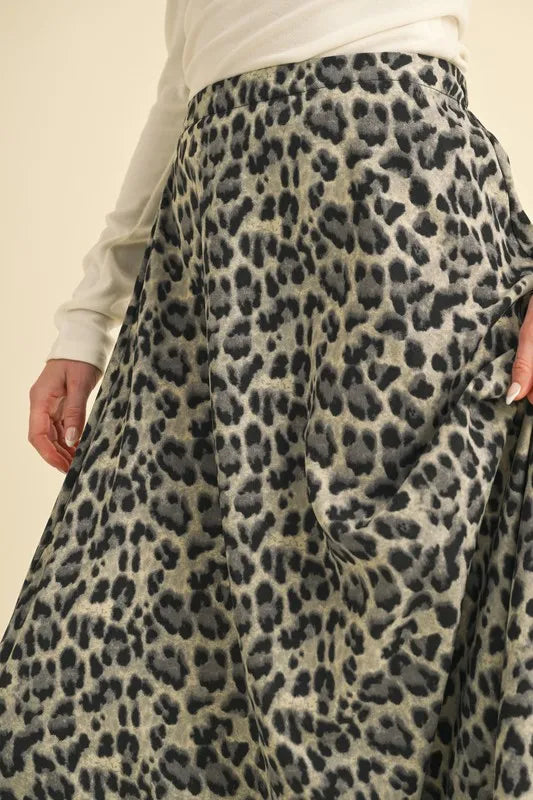 Black Leopard Midi Skirt - Tigbul's Variety Fashion Shop