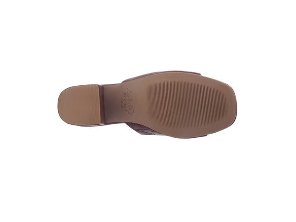 LONDON RAG DUMPLINN Slip-On Block Heel Sandal - Tigbul's Variety Fashion Shop