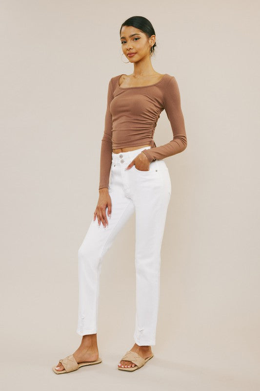 High Rise Slim Straight - Tigbul's Variety Fashion Shop