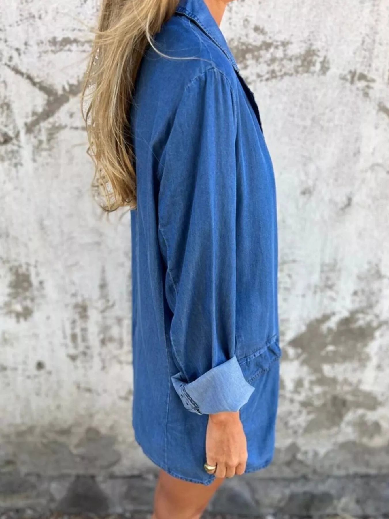 Full Size Button Down Denim Blazer Plus Size - Tigbul's Variety Fashion Shop