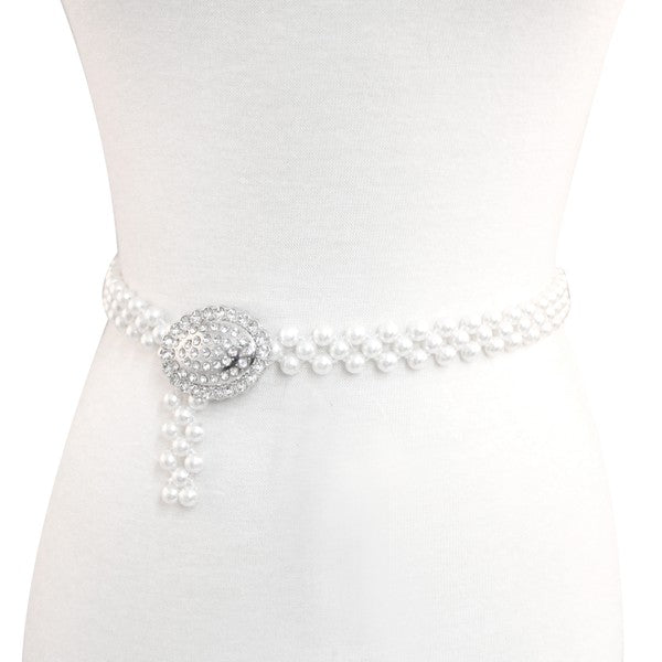 OVAL BUCKLET PEARL BELT - Tigbul's Variety Fashion Shop