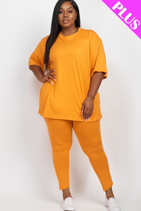 Plus Size Oversize Shirt & Leggings Set - Tigbul's Variety Fashion Shop