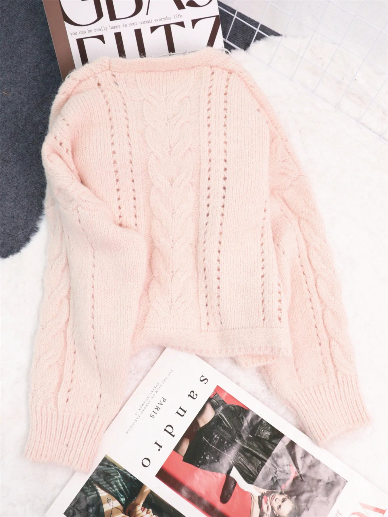 Cable Knit Button-Up Cardigan - Tigbul's Variety Fashion Shop