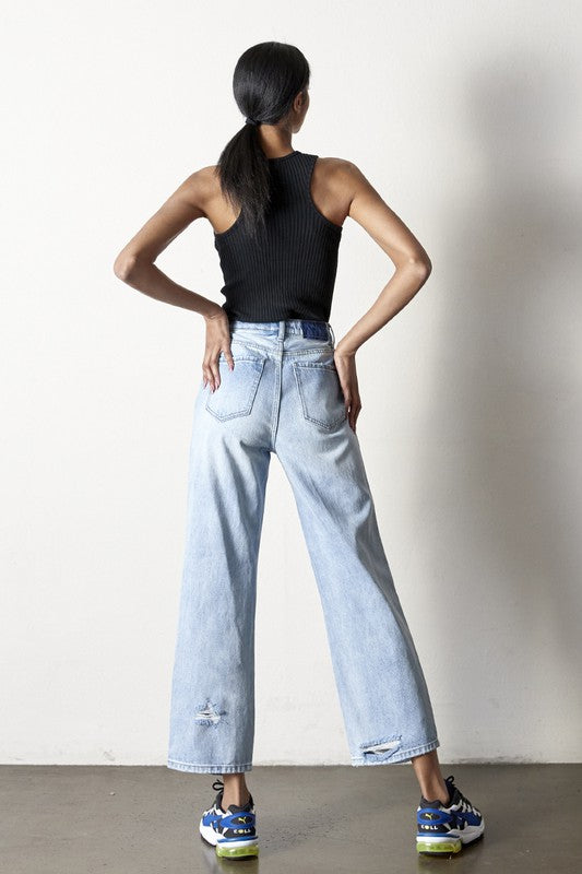 Destroyed Straight Jeans - Tigbul's Variety Fashion Shop