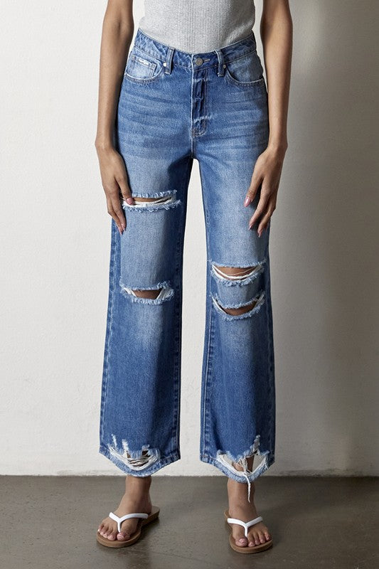 Destroyed Straight Jeans - Tigbul's Variety Fashion Shop