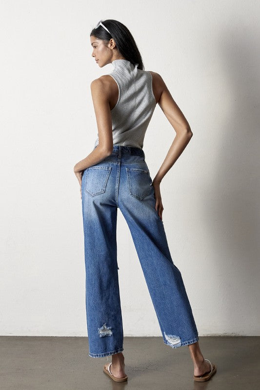 Destroyed Straight Jeans - Tigbul's Variety Fashion Shop