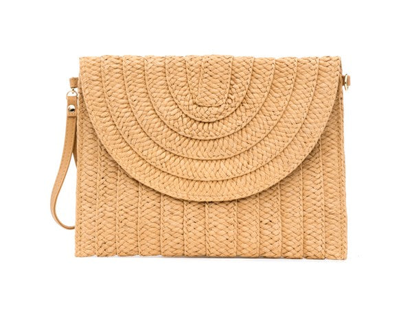 Straw Foldover Convertible Clutch - Tigbul's Variety Fashion Shop