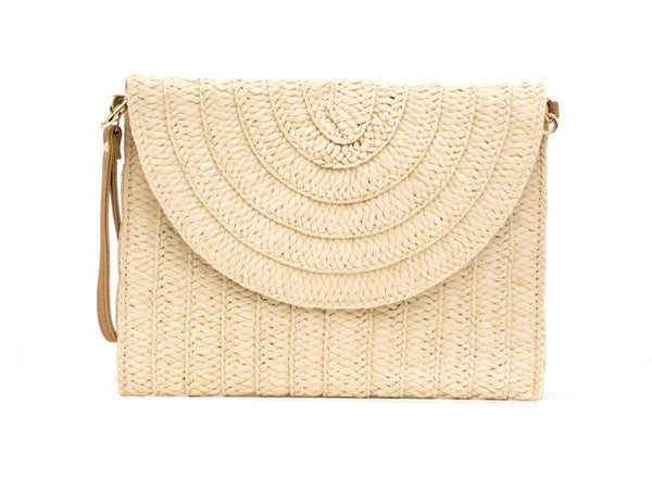 Straw Foldover Convertible Clutch - Tigbul's Variety Fashion Shop