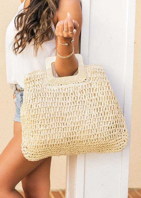 Oversized Straw Tote - Tigbul's Variety Fashion Shop