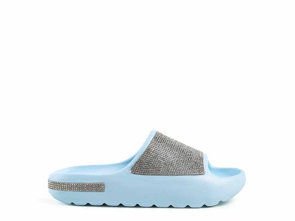 DUMBA Diamante Pool Sliders - Tigbul's Variety Fashion Shop