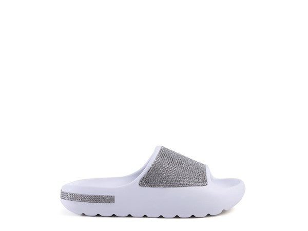DUMBA Diamante Pool Sliders - Tigbul's Variety Fashion Shop