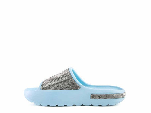 DUMBA Diamante Pool Sliders - Tigbul's Variety Fashion Shop