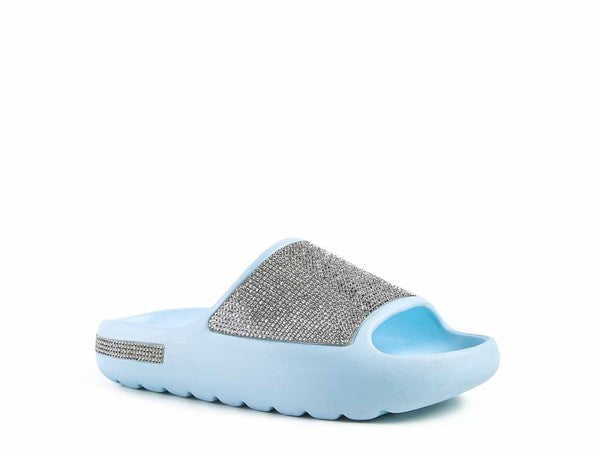 DUMBA Diamante Pool Sliders - Tigbul's Variety Fashion Shop