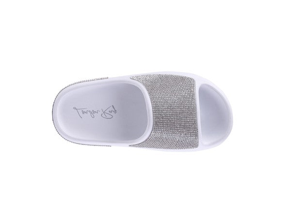 DUMBA Diamante Pool Sliders - Tigbul's Variety Fashion Shop