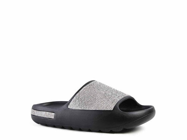 DUMBA Diamante Pool Sliders - Tigbul's Variety Fashion Shop