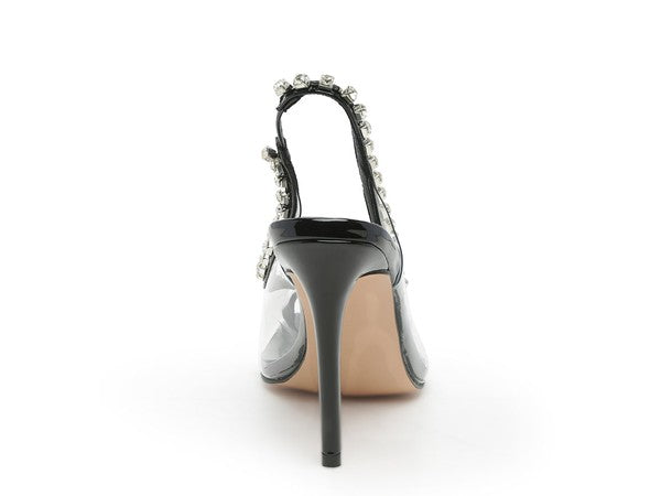 Camarine Clear 3.5" Stiletto Heel Sling-back Sandals - Tigbul's Variety Fashion Shop