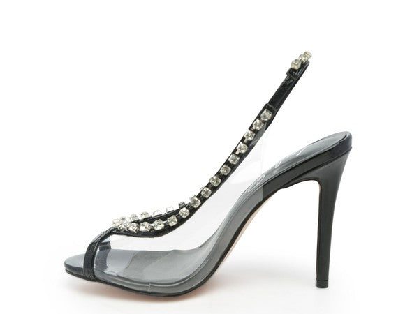 Camarine Clear 3.5" Stiletto Heel Sling-back Sandals - Tigbul's Variety Fashion Shop