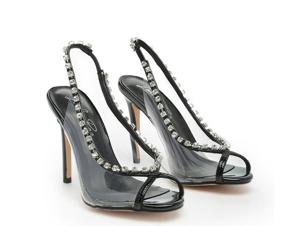 Camarine Clear 3.5" Stiletto Heel Sling-back Sandals - Tigbul's Variety Fashion Shop