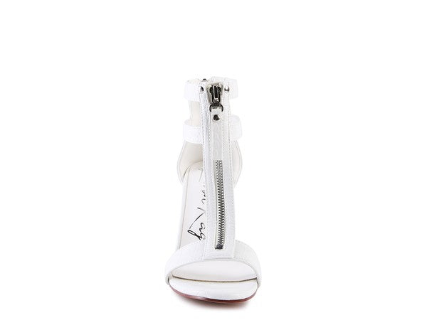 FELICITY Zip Up Croc Textured Sandals - Tigbul's Variety Fashion Shop
