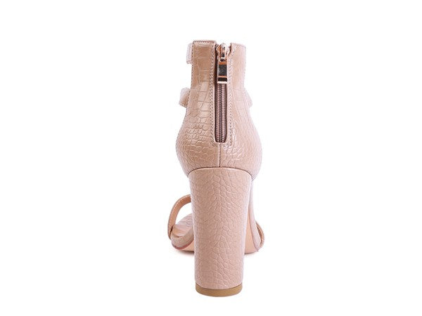 FELICITY Zip Up Croc Textured Sandals - Tigbul's Variety Fashion Shop