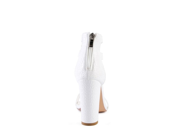 FELICITY Zip Up Croc Textured Sandals - Tigbul's Variety Fashion Shop