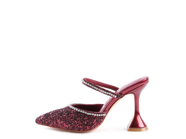 IRIS Glitter Spool Heel Sandal - Tigbul's Variety Fashion Shop