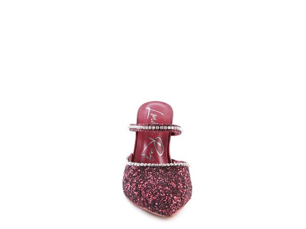 IRIS Glitter Spool Heel Sandal - Tigbul's Variety Fashion Shop