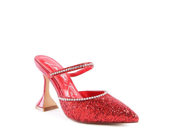 IRIS Glitter Spool Heel Sandal - Tigbul's Variety Fashion Shop