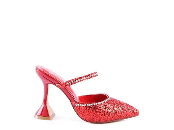 IRIS Glitter Spool Heel Sandal - Tigbul's Variety Fashion Shop