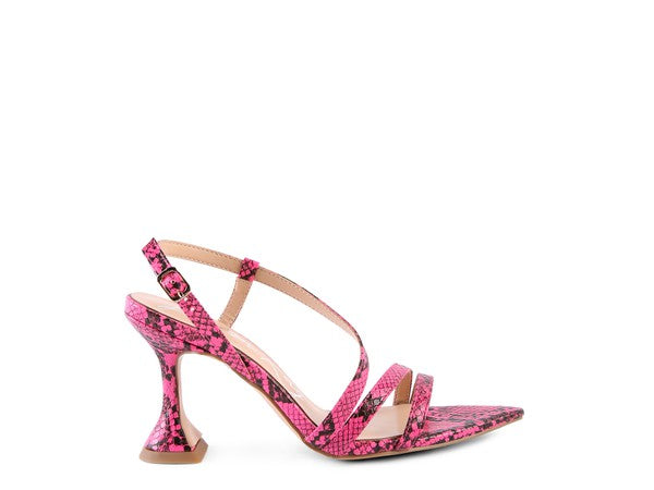 CHERRY TART Snake Print Spool Heel Sandals - Tigbul's Variety Fashion Shop
