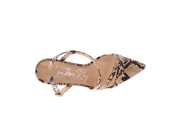 CHERRY TART Snake Print Spool Heel Sandals - Tigbul's Variety Fashion Shop